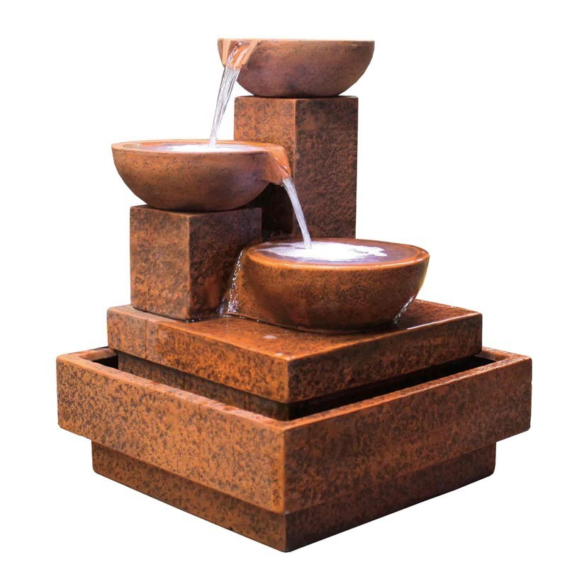 Giantex fontaine décorative en cascade extérieur en bois avec